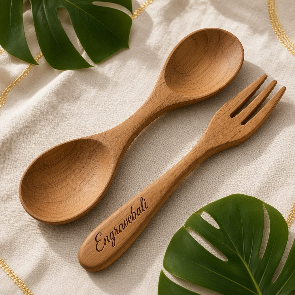 Wooden Flatware β souvenir kayu custom grafir Engravebali Bali